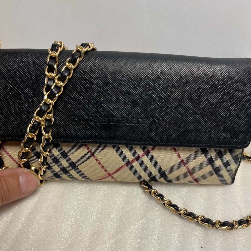 Burberry Nova Check Wallet Plaid Burberry crossbody Bag wallet insert gold chain